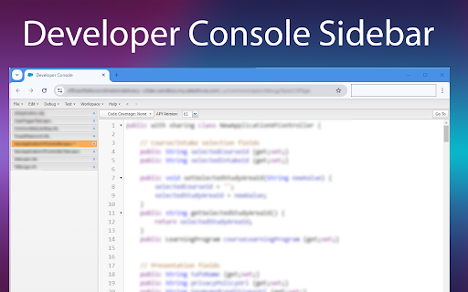 Salesforce Developer Console Sidebar  from Chrome web store to be run with OffiDocs Chromium online