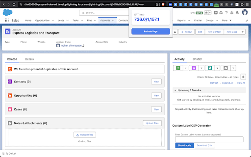 Salesforce EPT  from Chrome web store to be run with OffiDocs Chromium online