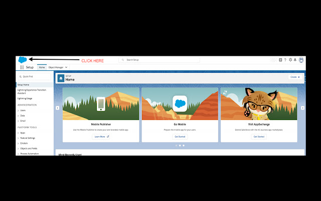 Salesforce Lightning Home  from Chrome web store to be run with OffiDocs Chromium online