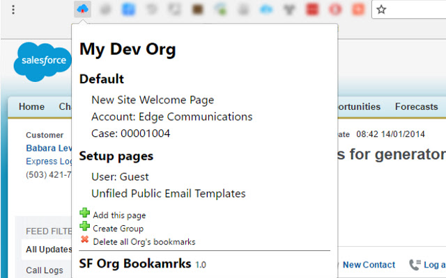 Salesforce Org Bookmarks  from Chrome web store to be run with OffiDocs Chromium online