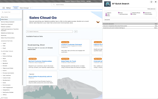Salesforce Quick Search  from Chrome web store to be run with OffiDocs Chromium online