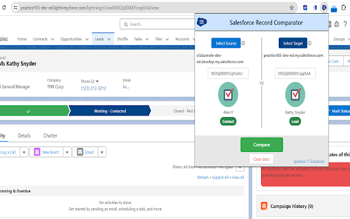 Salesforce Record Comparator  from Chrome web store to be run with OffiDocs Chromium online