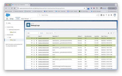 Salesforce Speedy Debugger  from Chrome web store to be run with OffiDocs Chromium online