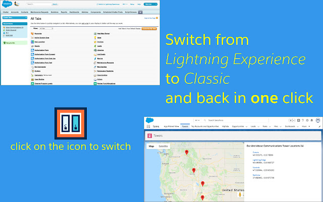 Chrome Web ストアの Salesforce User Interface Switcher を OffiDocs Chromium online で実行する