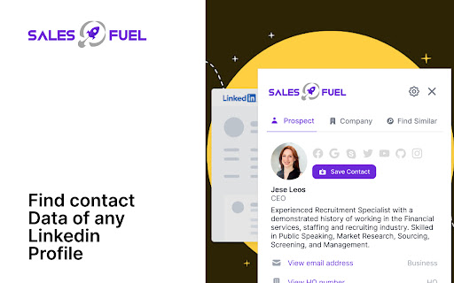Sales Fuel – Access B2B Contact Information  from Chrome web store to be run with OffiDocs Chromium online