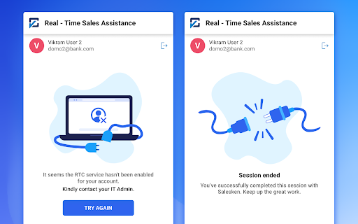 Salesken : Real Time Sales Assistance  from Chrome web store to be run with OffiDocs Chromium online