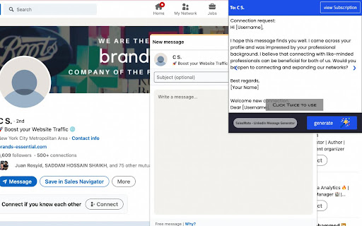 SalesMate  from Chrome web store to be run with OffiDocs Chromium online