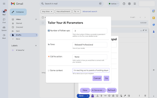 Salespal  from Chrome web store to be run with OffiDocs Chromium online
