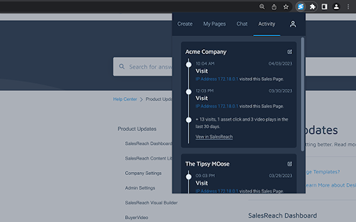 SalesReach  from Chrome web store to be run with OffiDocs Chromium online
