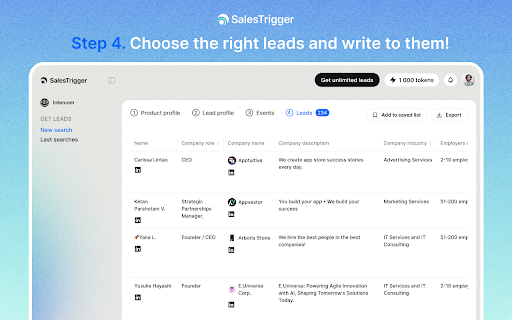 SalesTrigger Get leads that want to buy  from Chrome web store to be run with OffiDocs Chromium online