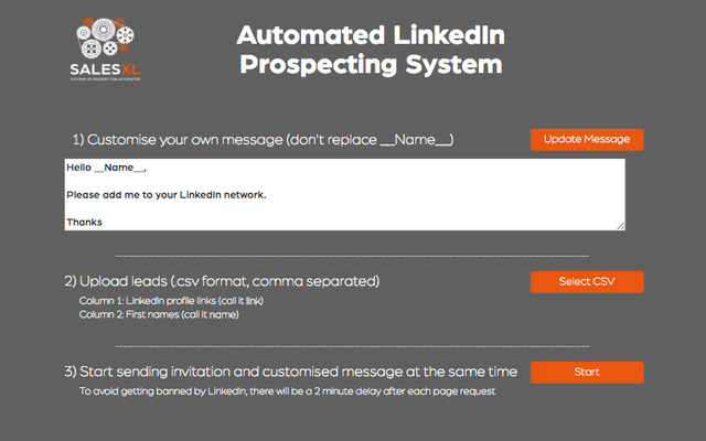 Sales XL: Automated LinkedIn Prospecting  from Chrome web store to be run with OffiDocs Chromium online