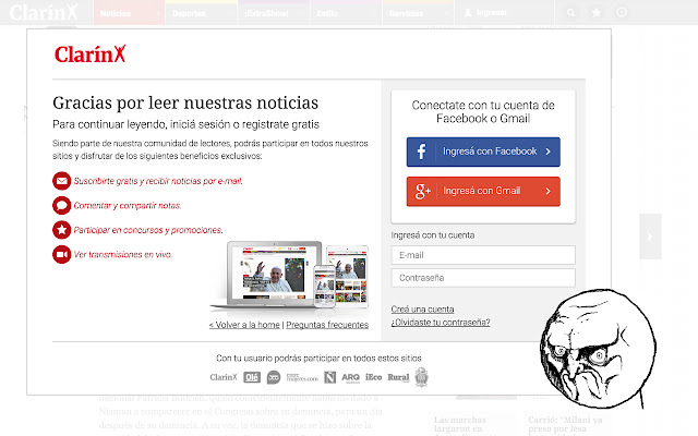 Saltar Modal de Clarín  from Chrome web store to be run with OffiDocs Chromium online
