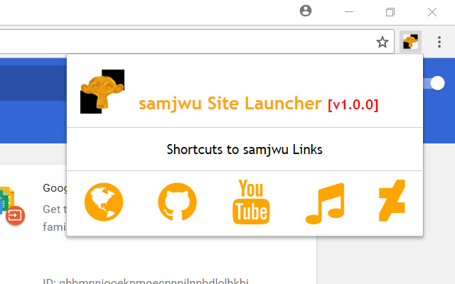 SamJWu Site Launcher  from Chrome web store to be run with OffiDocs Chromium online