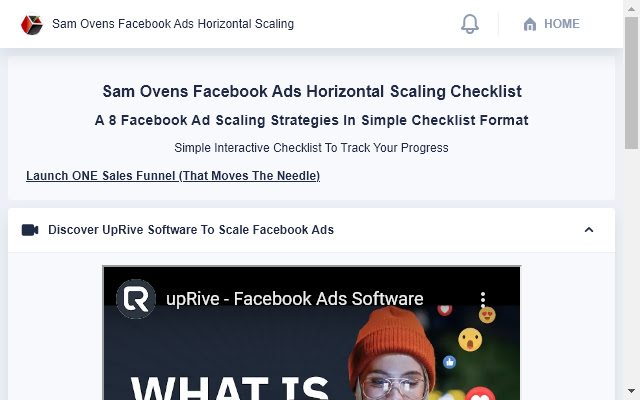 Sam Ovens Facebook Ads Horizontal Scaling  from Chrome web store to be run with OffiDocs Chromium online