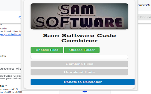 Sam Software Code Combiner  from Chrome web store to be run with OffiDocs Chromium online