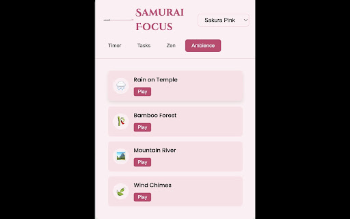 Samurai Focus  from Chrome web store to be run with OffiDocs Chromium online