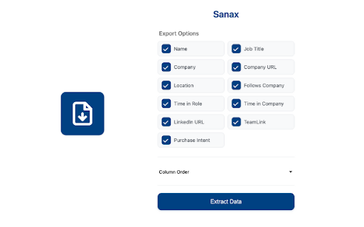 Sanax | LinkedIn Sales Navigator Extractor  from Chrome web store to be run with OffiDocs Chromium online