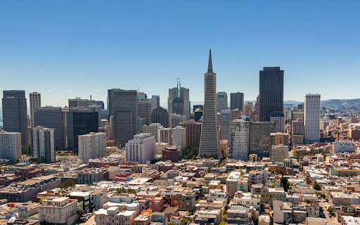 San Francisco Cityscape Under a Clear Blue Sky  from Chrome web store to be run with OffiDocs Chromium online