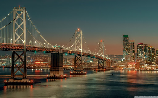 San Francisco Oakland Bay Bridge at Night  from Chrome web store to be run with OffiDocs Chromium online