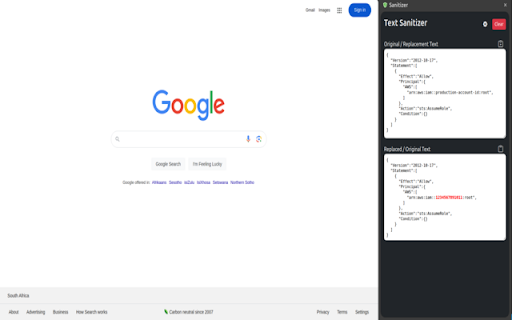 Sanitiser  from Chrome web store to be run with OffiDocs Chromium online