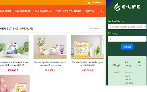 Sữa non  from Chrome web store to be run with OffiDocs Chromium online