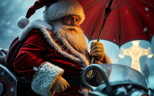 Santa Claus and red umbrella  from Chrome web store to be run with OffiDocs Chromium online