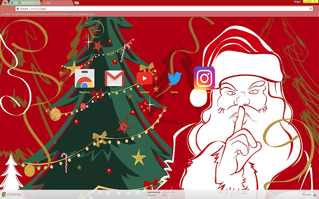 Santa Claus | Christmas tree THEME HD 2018  from Chrome web store to be run with OffiDocs Chromium online