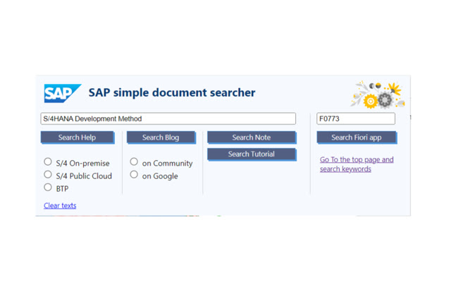 SAP Simple Document Searcher  from Chrome web store to be run with OffiDocs Chromium online