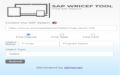 SAP WRICEF Tool  from Chrome web store to be run with OffiDocs Chromium online