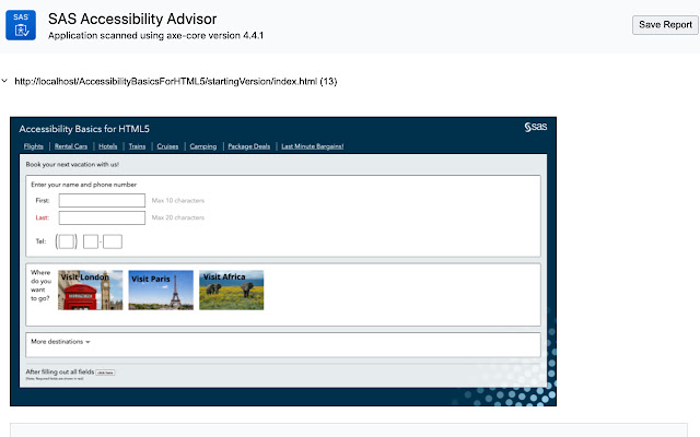 SAS Accessibility Advisor  from Chrome web store to be run with OffiDocs Chromium online