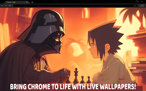 Sasuke  Darth Vader Chess Duel Live Wallpaper  from Chrome web store to be run with OffiDocs Chromium online