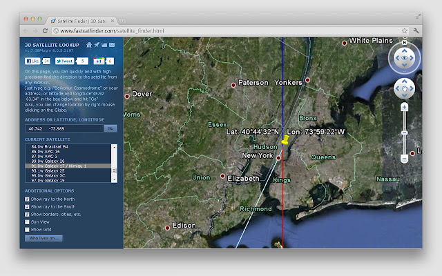 Satellite Finder App  from Chrome web store to be run with OffiDocs Chromium online