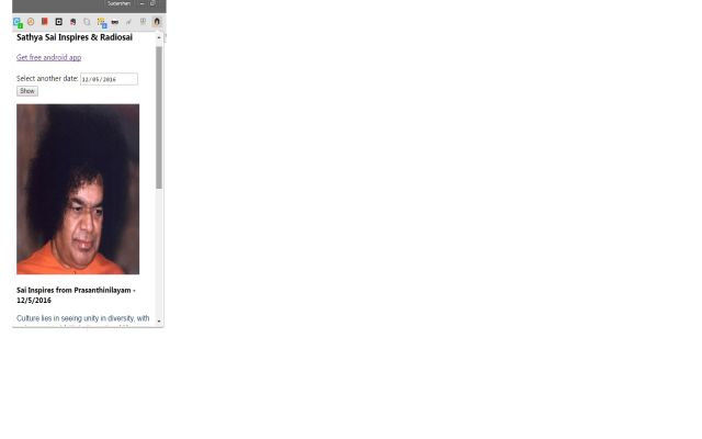 Sathya Sai Inspires  RadioSai  from Chrome web store to be run with OffiDocs Chromium online