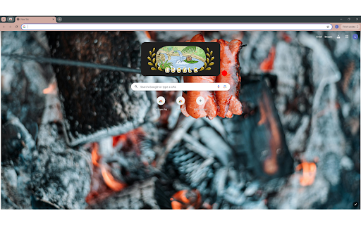 Sausages Roasting over Charcoal  from Chrome web store to be run with OffiDocs Chromium online