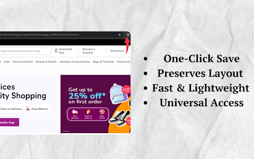 Save Any Webpage  from Chrome web store to be run with OffiDocs Chromium online