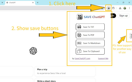 SAVE ChatGPT  from Chrome web store to be run with OffiDocs Chromium online