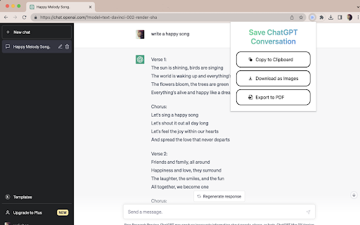 Save ChatGPT Conversation  from Chrome web store to be run with OffiDocs Chromium online