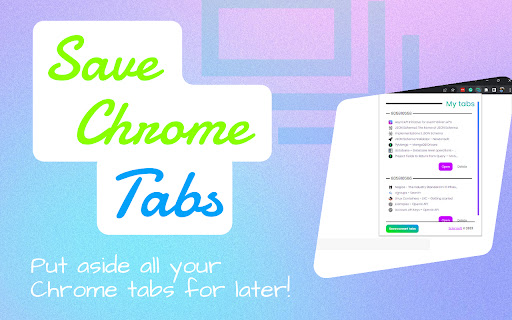 Save Chrome Tabs  from Chrome web store to be run with OffiDocs Chromium online