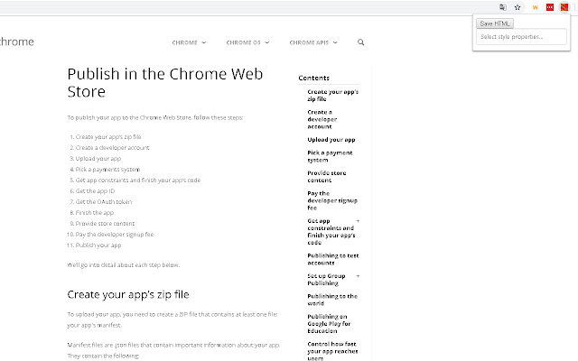 Save computed style  from Chrome web store to be run with OffiDocs Chromium online