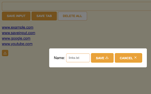 Saved Links Manager  from Chrome web store to be run with OffiDocs Chromium online