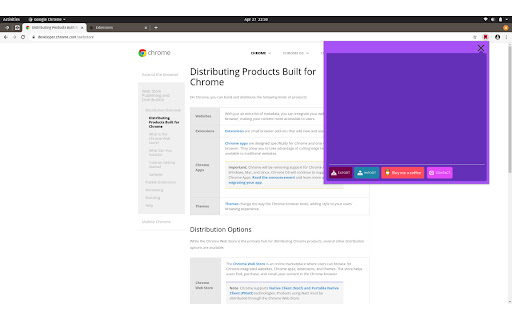 SavedURL  from Chrome web store to be run with OffiDocs Chromium online