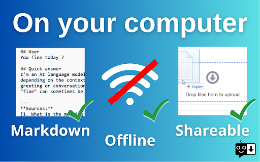 Save my Chatbot AI Conversation Exporter  from Chrome web store to be run with OffiDocs Chromium online