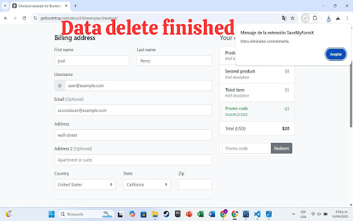 SaveMyForm  from Chrome web store to be run with OffiDocs Chromium online