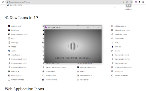 Save Page as MHTML  from Chrome web store to be run with OffiDocs Chromium online