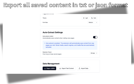 SavePage Pro Web Content Extractor  Reader  from Chrome web store to be run with OffiDocs Chromium online