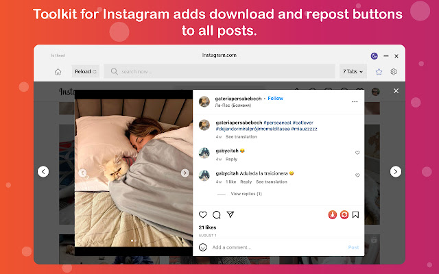 Save  Repost for Instagram  from Chrome web store to be run with OffiDocs Chromium online
