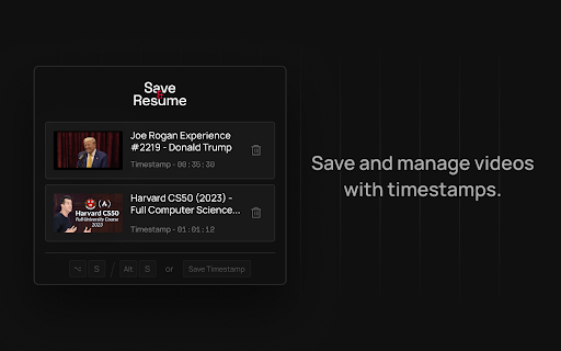 Save  Resume  from Chrome web store to be run with OffiDocs Chromium online