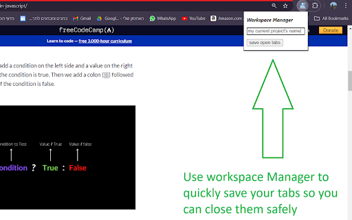 Save Tabs Extension  from Chrome web store to be run with OffiDocs Chromium online