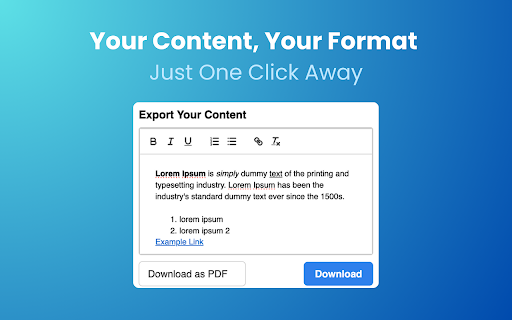 Save Text to File(TXT, DOCX, PDF, HTML)  from Chrome web store to be run with OffiDocs Chromium online
