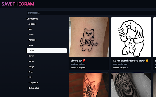 savethegram  from Chrome web store to be run with OffiDocs Chromium online